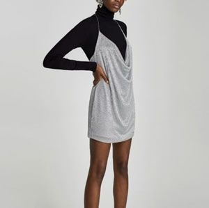 Zara metal mesh dress silver zara